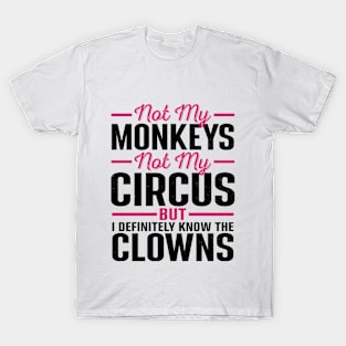 Not my Circus Not My Monkeys But I Definitely Know the Clowns T-Shirt